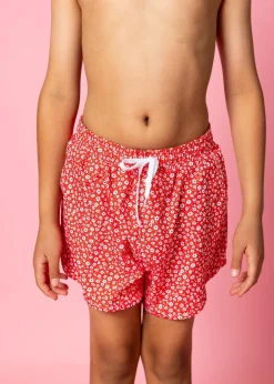 Kortni Jeane Red Ditsy Floral | Youth Retro Shorties RedDitsyFloral Clearance