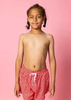 Kortni Jeane Red Ditsy Floral | Youth Retro Shorties RedDitsyFloral Clearance