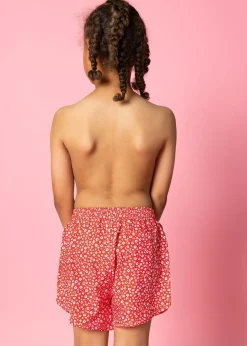 Kortni Jeane Red Ditsy Floral | Youth Retro Shorties RedDitsyFloral Clearance