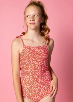 Kortni Jeane Red Ditsy Floral | Youth Simply One-Piece RedDitsyFloral Clearance