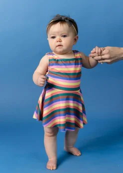 Kortni Jeane Retro Stripe | Baby Skirted One-Piece RetroStripe Fashion