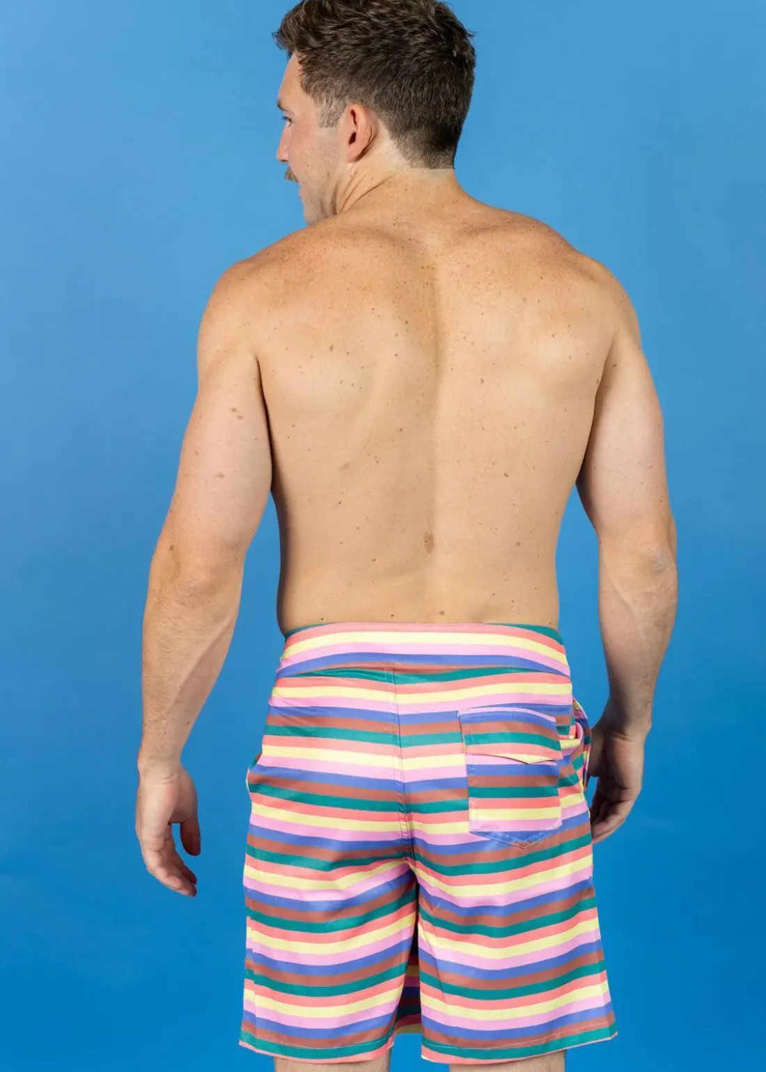 Kortni Jeane Retro Stripe | Mens Swim Trunks RetroStripe Hot