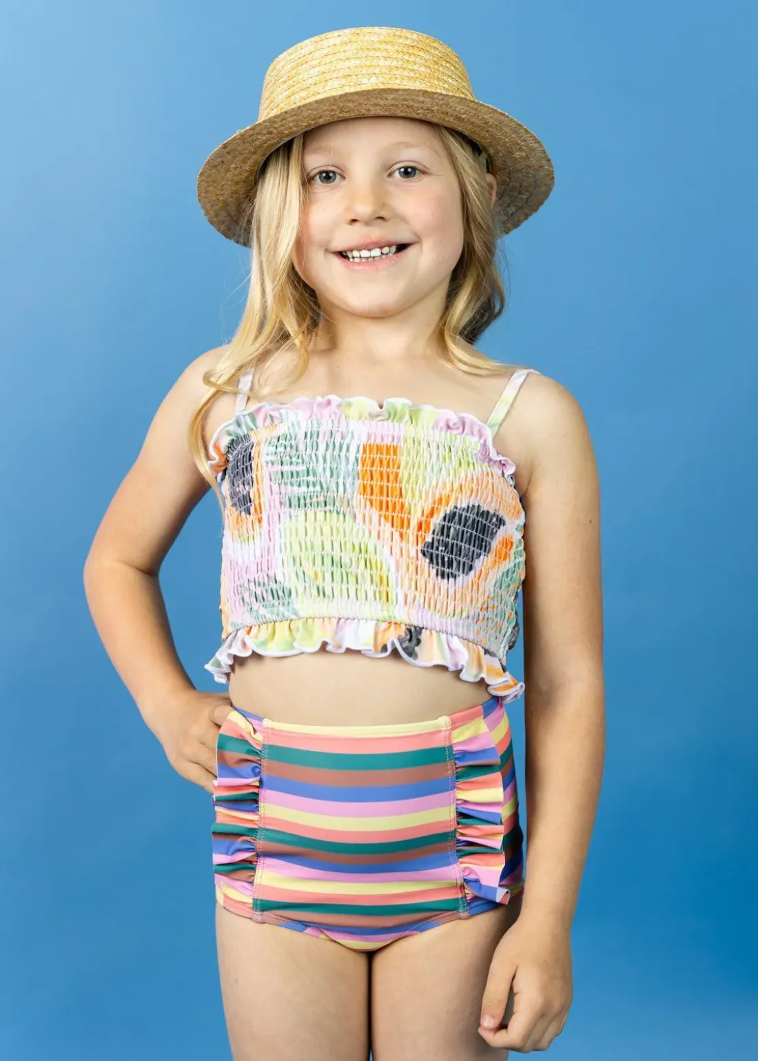 Kortni Jeane Retro Stripe | Mini Down in Front Ruffle Bottoms RetroStripe Online