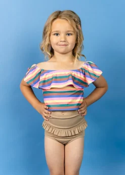 Kortni Jeane Retro Stripe | Mini Ruffled Around Top RetroStripe Hot