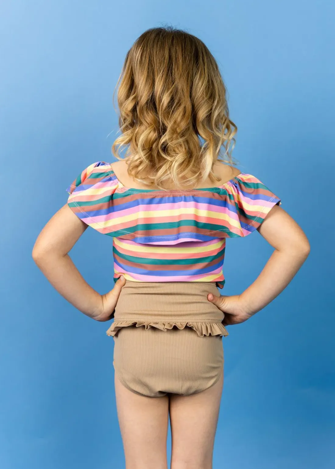 Kortni Jeane Retro Stripe | Mini Ruffled Around Top RetroStripe Hot