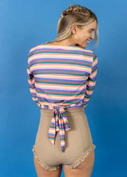 Kortni Jeane Retro Stripe | Wrap Top Rashguard RetroStripe Online
