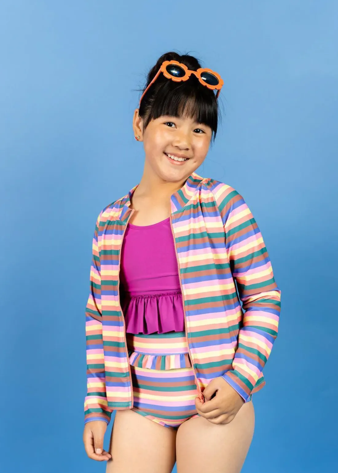 Kortni Jeane Retro Stripe | Youth Rashguard Top (Unisex) RetroStripe New