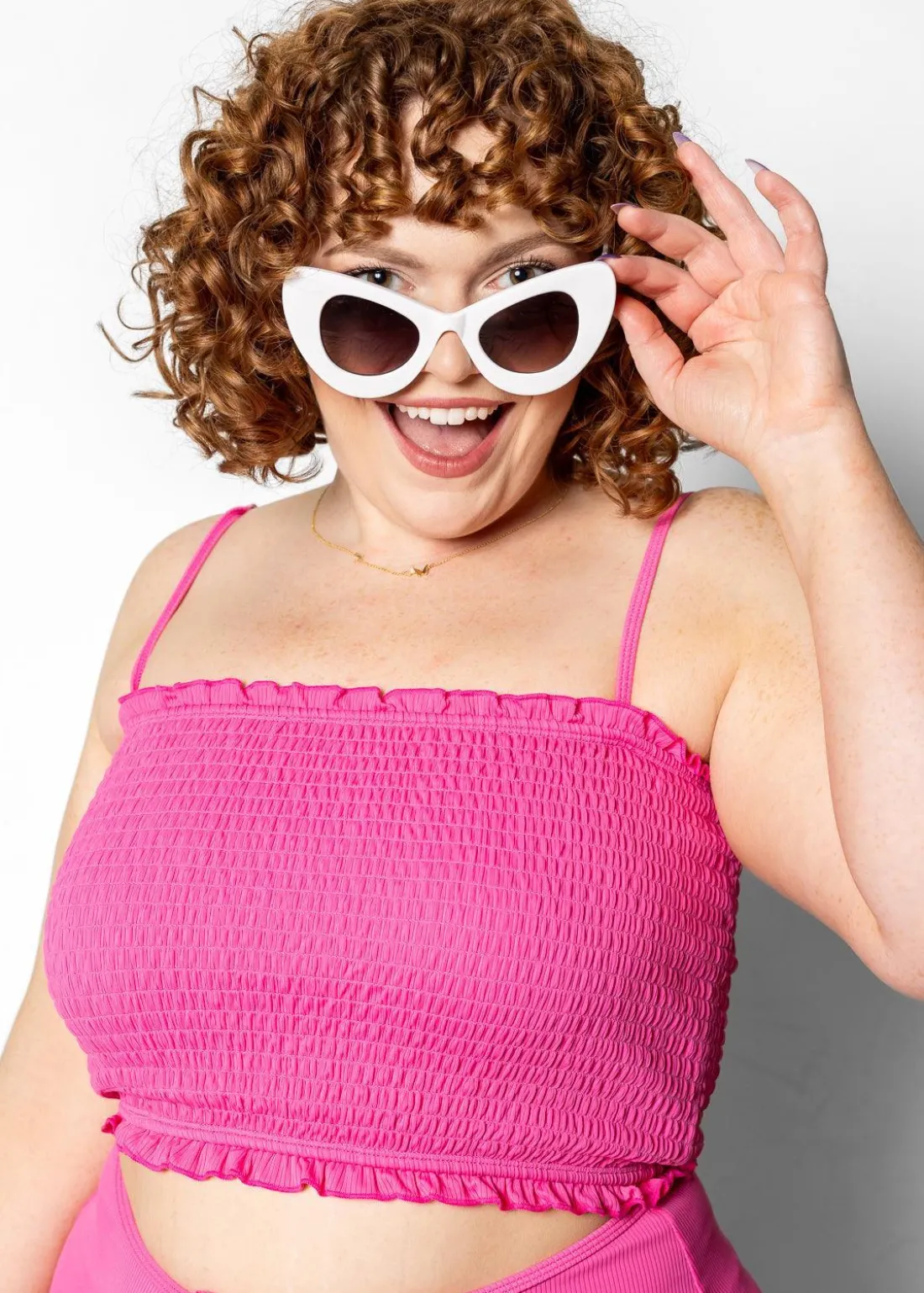 Kortni Jeane Ribbed Azalea Pink | Bandeau Top RibbedAzaleaPink Best