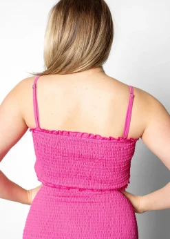 Kortni Jeane Ribbed Azalea Pink | Bandeau Top RibbedAzaleaPink Best