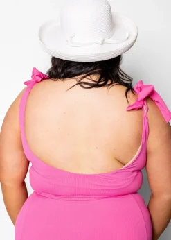 Kortni Jeane Ribbed Azalea Pink | Knot Top RibbedAzaleaPink Online