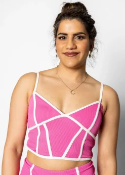 Kortni Jeane Ribbed Azalea Pink | Lined Up Top RibbedAzaleaPink Sale