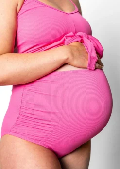 Kortni Jeane Ribbed Azalea Pink | Maternity Bottoms RibbedAzaleaPink Discount
