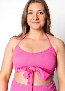 Kortni Jeane Ribbed Azalea Pink | Maternity Bottoms RibbedAzaleaPink Discount