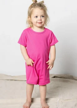 Kortni Jeane Ribbed Azalea Pink | Mini Shorties Rashguard (Unisex) RibbedAzaleaPink Sale