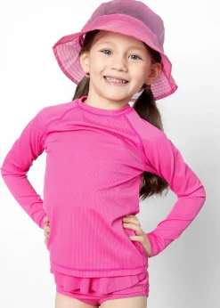 Kortni Jeane Ribbed Azalea Pink | Mini Rashguard Top (Unisex) RibbedAzaleaPink Online