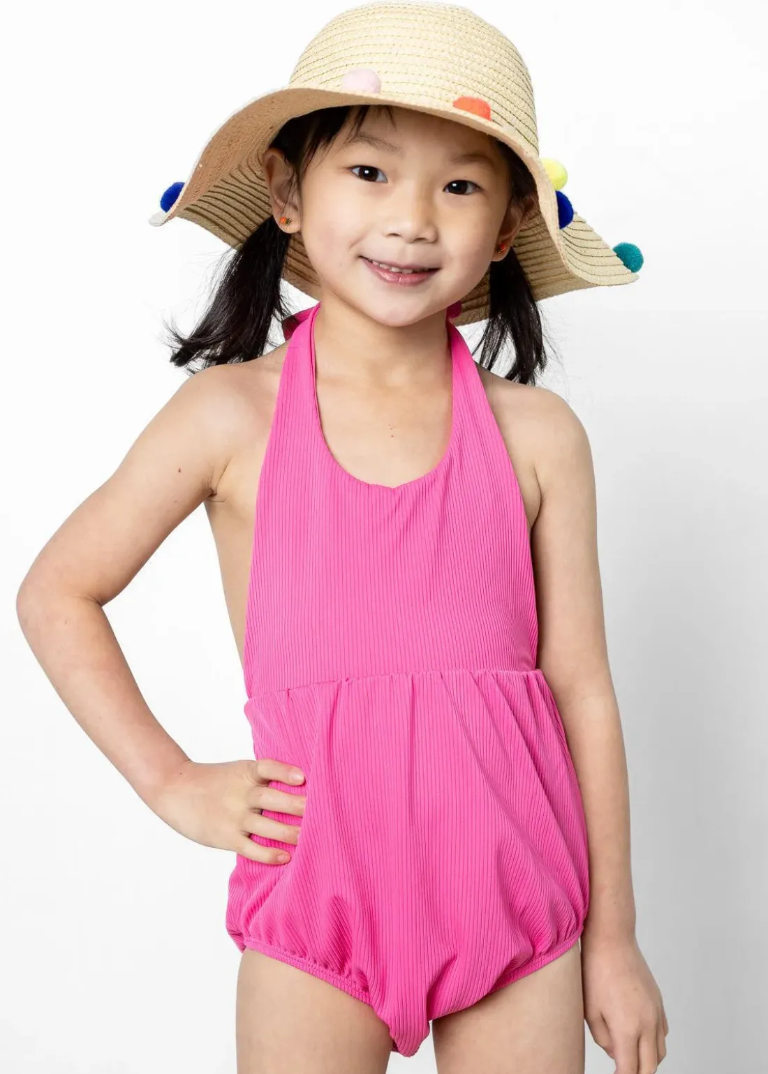 Kortni Jeane Ribbed Azalea Pink | Mini Romper One-Piece RibbedAzaleaPink Best