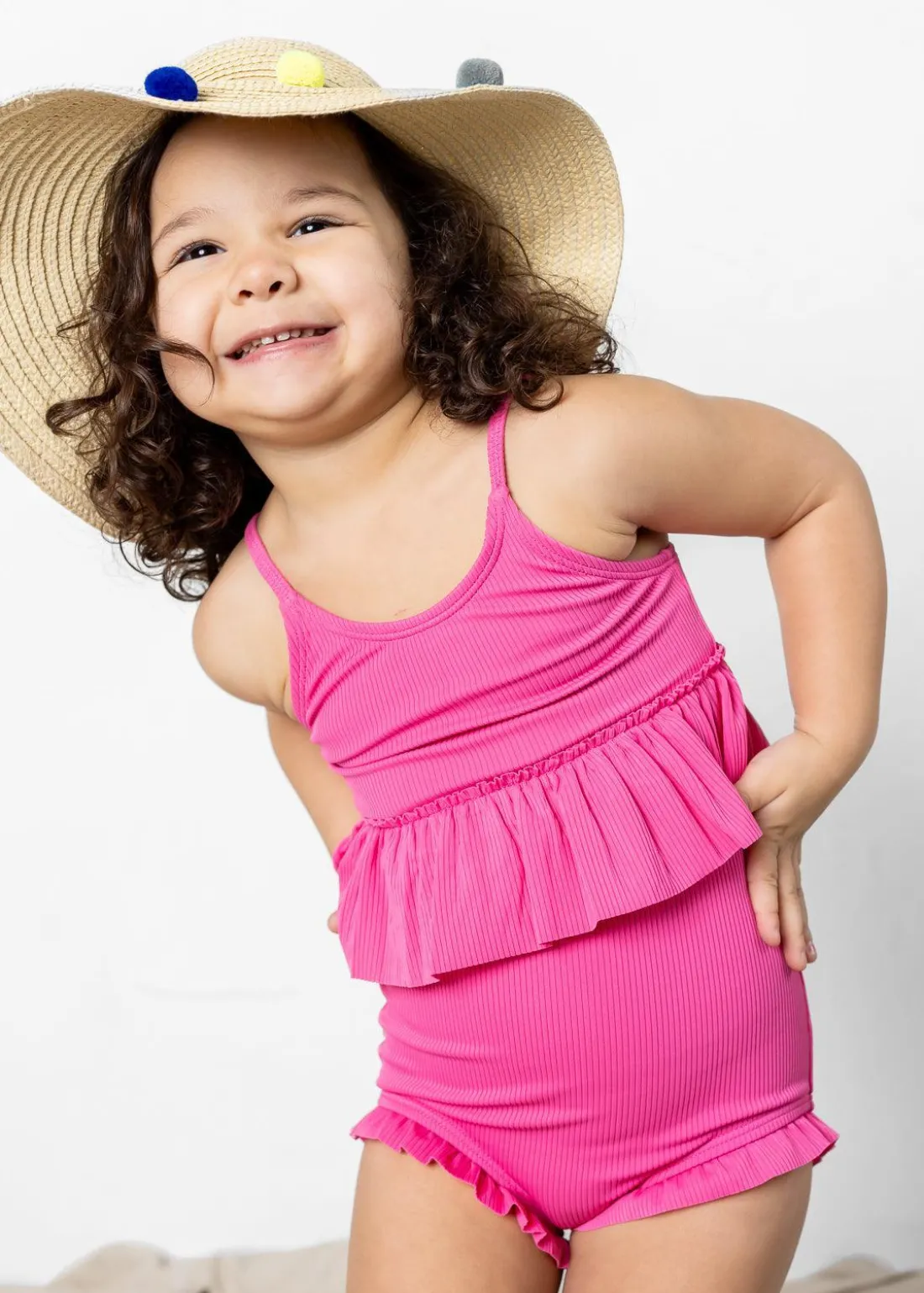 Kortni Jeane Ribbed Azalea Pink | Mini Peplum Top RibbedAzaleaPink Best