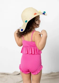 Kortni Jeane Ribbed Azalea Pink | Mini Peplum Top RibbedAzaleaPink Best