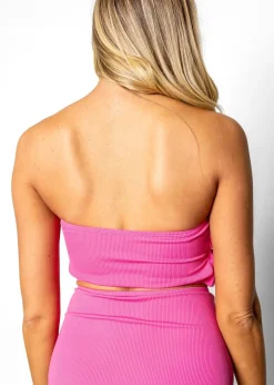 Kortni Jeane Ribbed Azalea Pink | Oversized Ruffle Top RibbedAzaleaPink Online