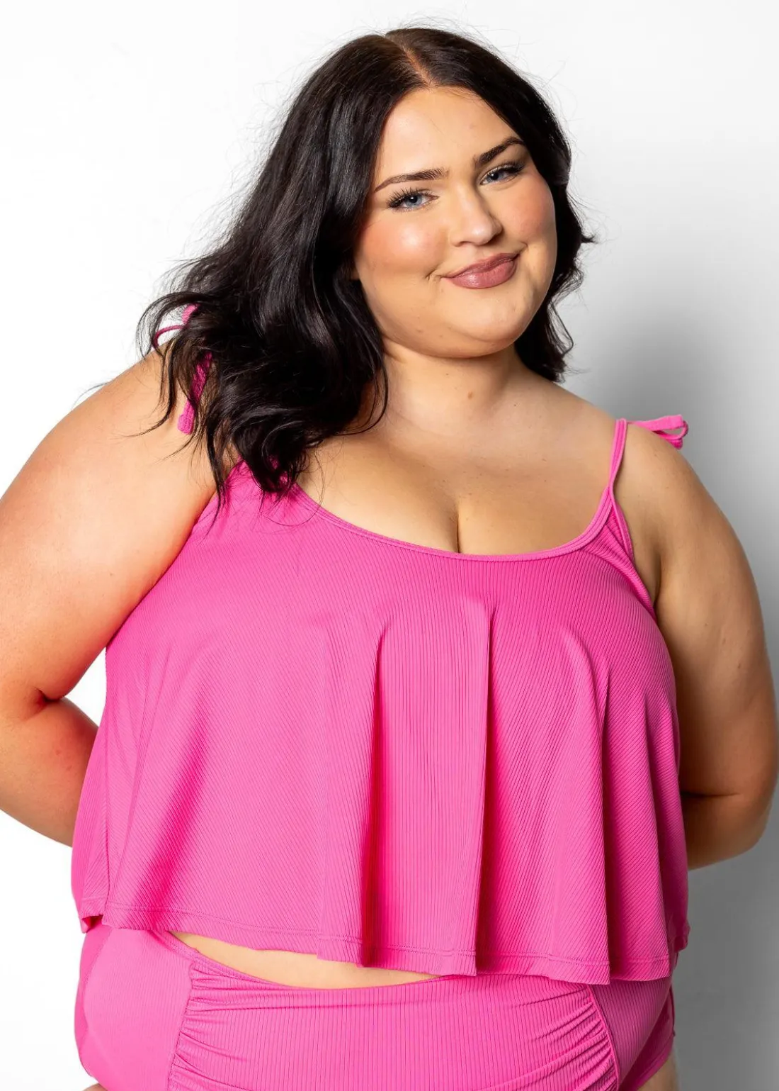 Kortni Jeane Ribbed Azalea Pink | Swing Top RibbedAzaleaPink New