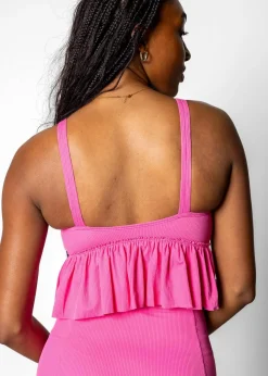 Kortni Jeane Ribbed Azalea Pink | V-Neck Top RibbedAzaleaPink Hot
