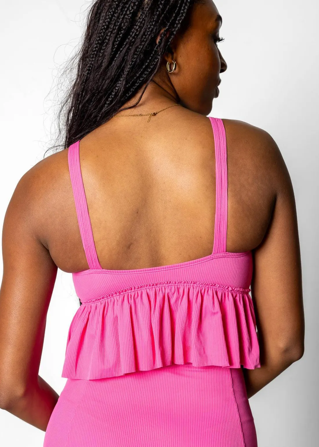 Kortni Jeane Ribbed Azalea Pink | V-Neck Top RibbedAzaleaPink Hot