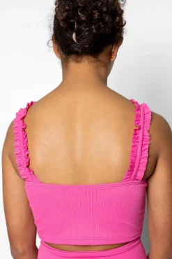 Kortni Jeane Ribbed Azalea Pink | Youth Ripple Top RibbedAzaleaPink Hot