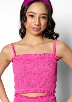 Kortni Jeane Ribbed Azalea Pink | Youth Bandeau Top RibbedAzaleaPink Fashion