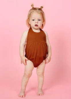 Kortni Jeane Ribbed Caramel | Baby Romper One-Piece RibbedCaramel Best