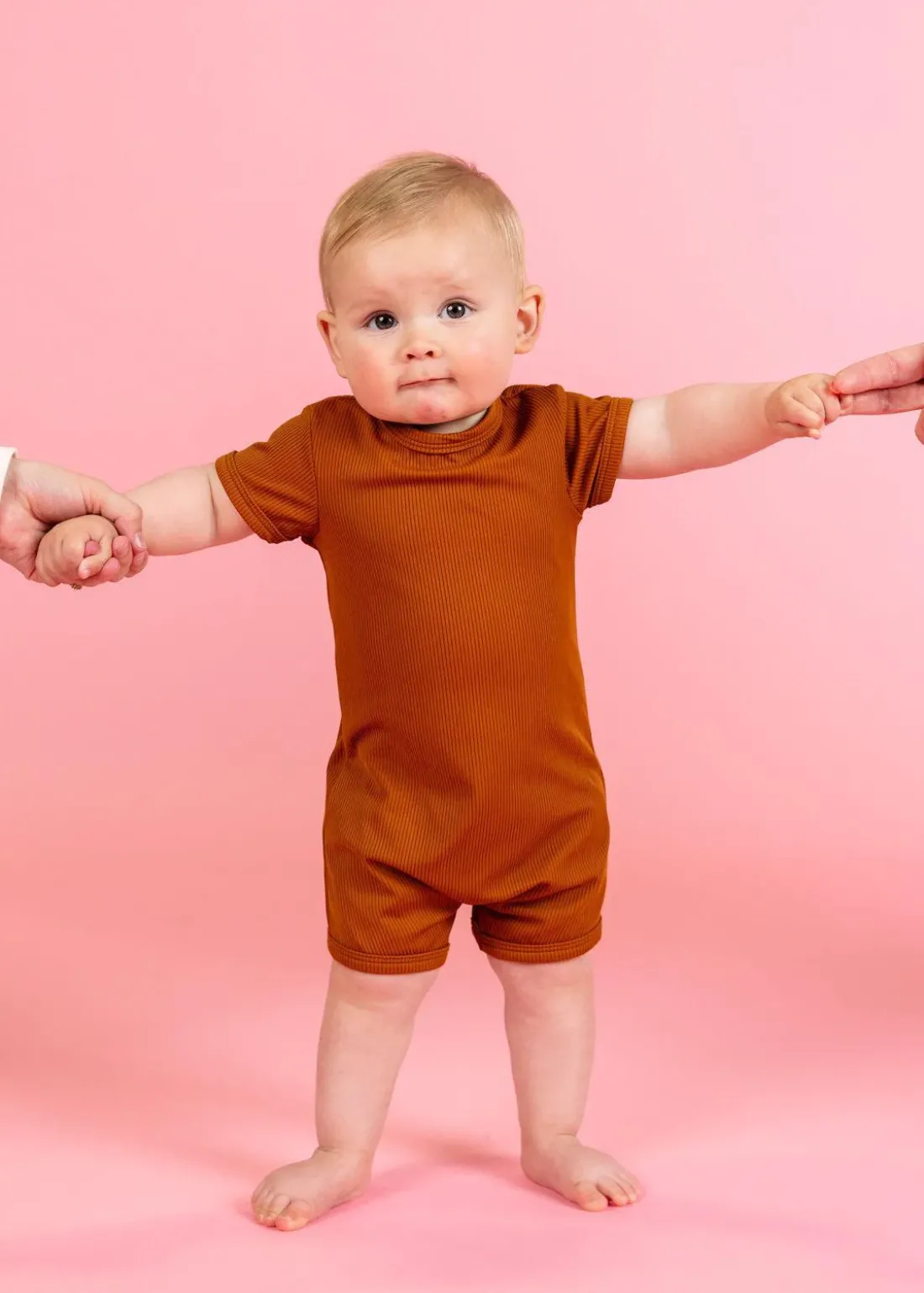 Kortni Jeane Ribbed Caramel | Baby Shorties Rashguard (Unisex) RibbedCaramel Clearance