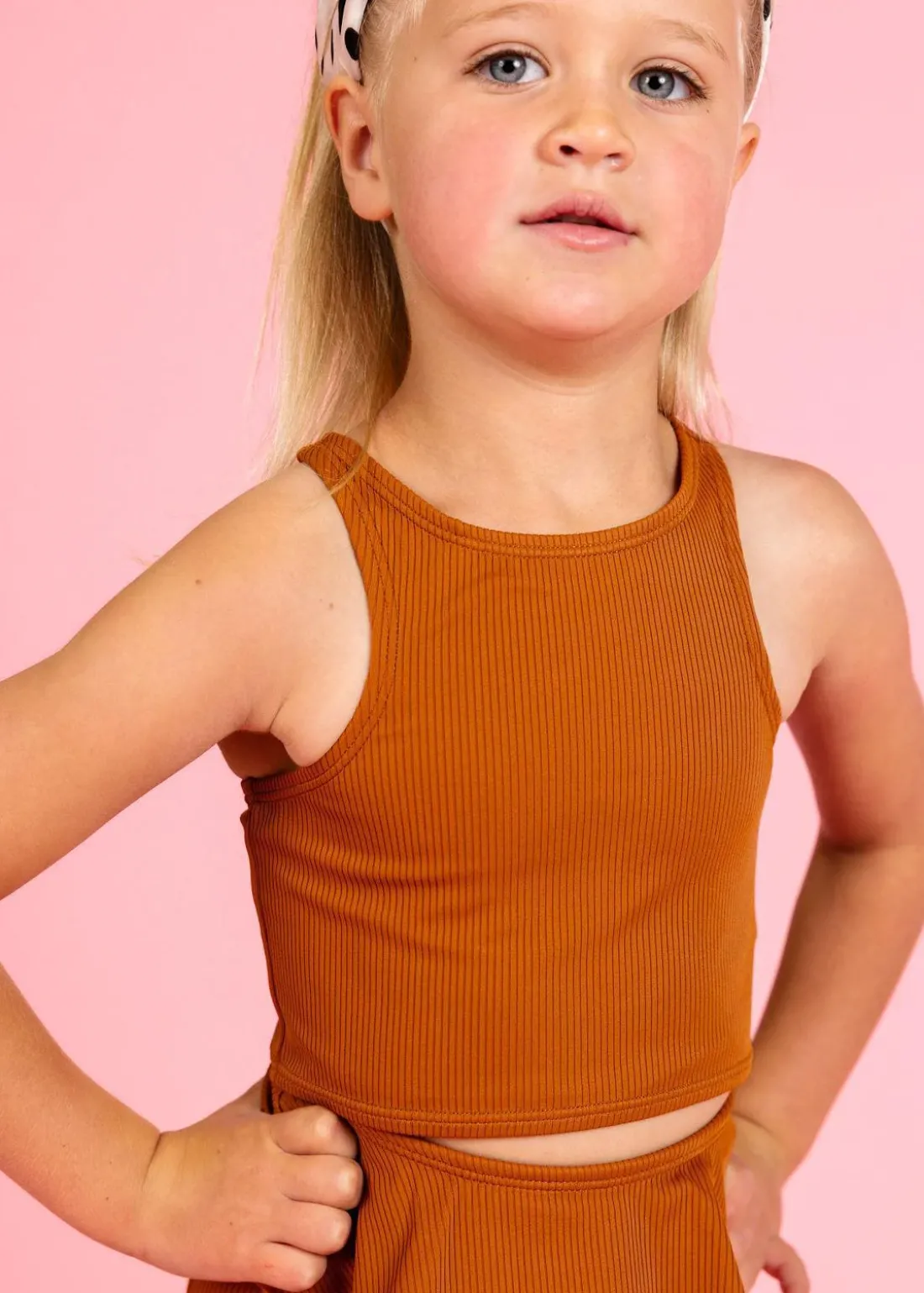 Kortni Jeane Ribbed Caramel | Mini Racer Back Top RibbedCaramel Fashion