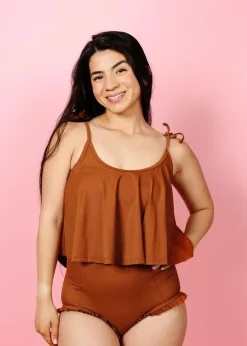 Kortni Jeane Ribbed Caramel | Swing Top RibbedCaramel Online
