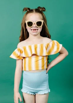 Kortni Jeane Ribbed Dusty Light Blue | Mini All Ruffled Up Bottoms RibbedDustyLightBlue Discount
