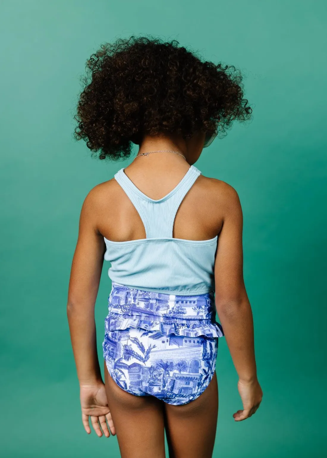 Kortni Jeane Ribbed Dusty Light Blue | Mini Racer Back Top RibbedDustyLightBlue Sale