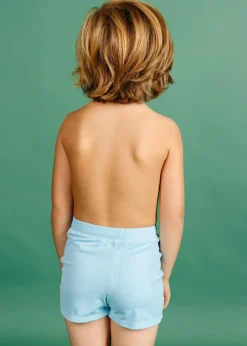 Kortni Jeane Ribbed Fresh Blue | Mini Euro Shorts RibbedFreshBlue Clearance