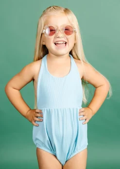 Kortni Jeane Ribbed Fresh Blue | Mini Romper One-Piece RibbedFreshBlue Best