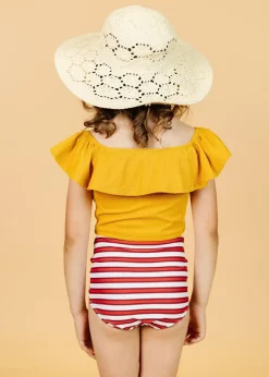 Kortni Jeane Ribbed Golden | Mini Ruffled Around Top RibbedGolden New