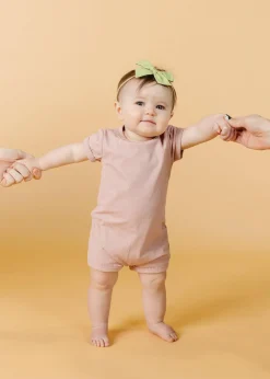 Kortni Jeane Ribbed Light Mauve | Baby Shorties Rashguard (Unisex) RibbedLightMauve Clearance