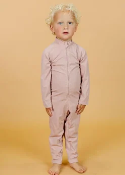 Kortni Jeane Ribbed Light Mauve | Mini Rashguard One-Piece (Unisex) RibbedLightMauve Fashion