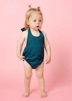 Kortni Jeane Ribbed Midnight Teal | Baby Romper One-Piece RibbedMidnightTeal Sale