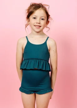Kortni Jeane Ribbed Midnight Teal | Mini All Ruffled Up Bottoms RibbedMidnightTeal Clearance