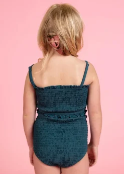Kortni Jeane Ribbed Midnight Teal | Mini Smocked Bottoms RibbedMidnightTeal Online
