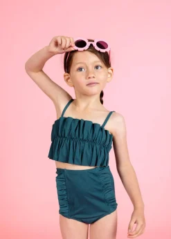 Kortni Jeane Ribbed Midnight Teal | Mini Oversized Ruffle Top RibbedMidnightTeal Hot