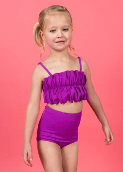 Kortni Jeane Ribbed Purple | Mini Oversized Ruffle Top RibbedPurple Clearance