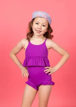 Kortni Jeane Ribbed Purple | Mini Peplum Top RibbedPurple Hot