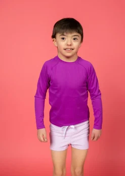 Kortni Jeane Ribbed Purple | Mini Rashguard Top (Unisex) RibbedPurple Fashion