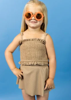 Kortni Jeane Ribbed Sand Brown | Mini Bandeau Top RibbedSandBrown New