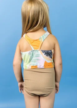 Kortni Jeane Ribbed Sand Brown | Mini Down in Front Ruffle Bottoms RibbedSandBrown Discount