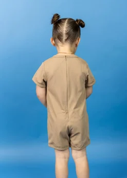 Kortni Jeane Ribbed Sand Brown | Mini Shorties Rashguard (Unisex) RibbedSandBrown Outlet