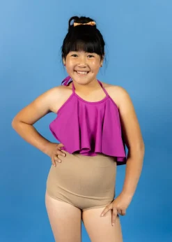 Kortni Jeane Ribbed Sand Brown | Youth High-Waisted Bottoms RibbedSandBrown Hot